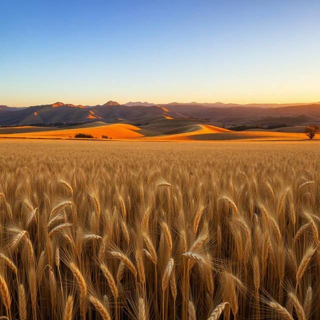 Lavoura de trigo dourada ao entardecer nos Campos Gerais